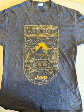 Jeep Men’s Short‑Sleeve Graphic Tee in Charcoal and Yellow